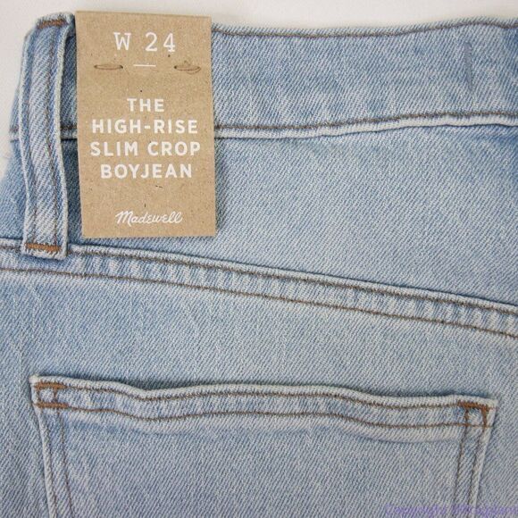 NWT Madewell The High-Rise Slim Crop Boyjean‎ Dumas Wash Ripped Edition, size 24 - Picture 12 of 16